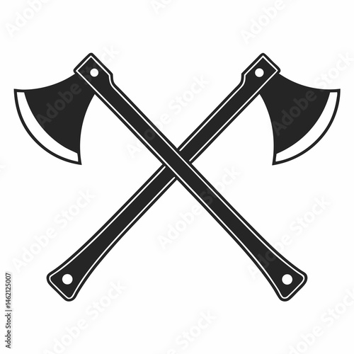 Crossed Axes Black And White Graphic Element For Design And Decoration Projects
