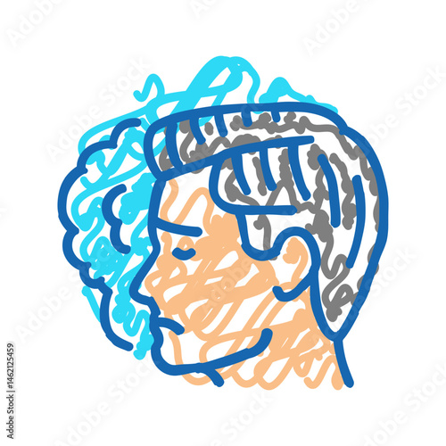 depression man disease icon doodle illustration