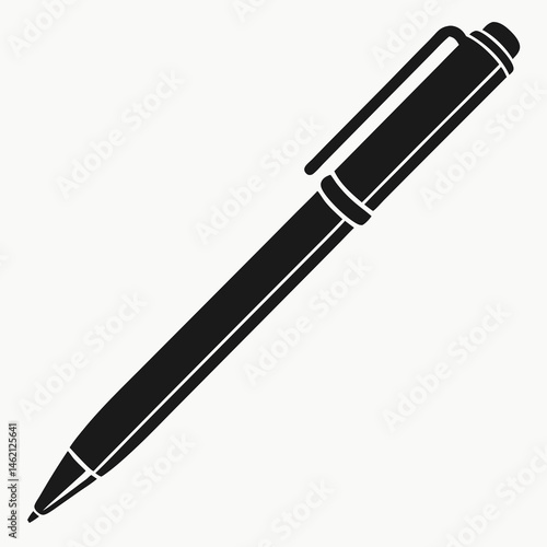 Isolated Vector Illustration Of A Black Pen Tool For Writing And Design