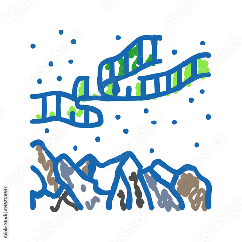 aurora borealis weather natural phenomena icon doodle illustration