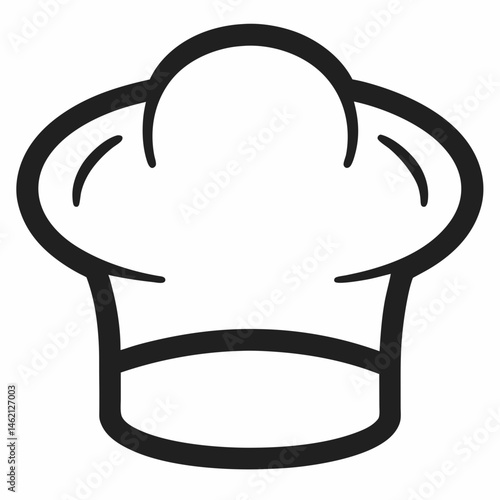 Simple Black And White Chef Hat Icon For Culinary And Restaurant Design