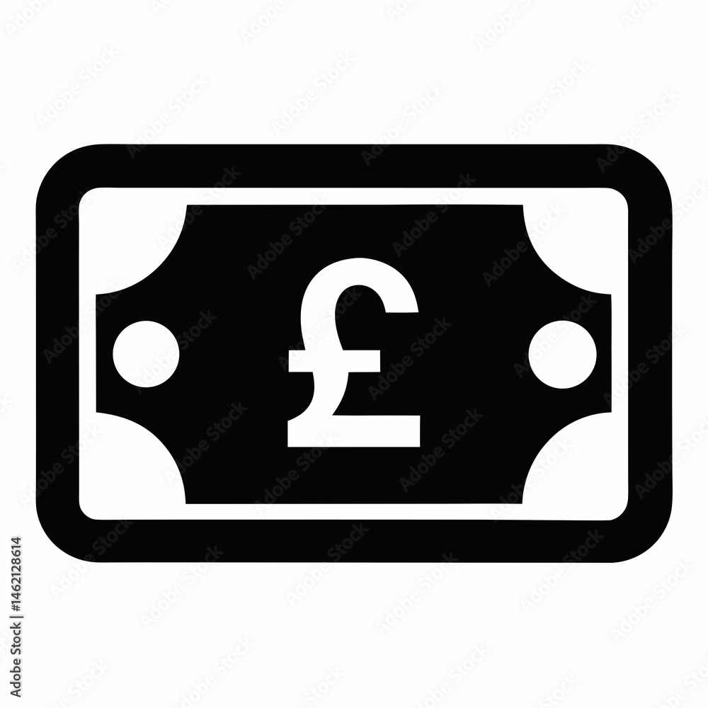 Simple Graphic Of One Pound Sterling Banknote Currency Economy Illustration Simple Graphic Of One Pound Sterling Banknote Currency Economy Illustration