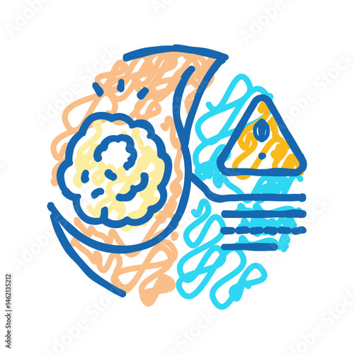 fibrocystic breasts woman disease icon doodle illustration