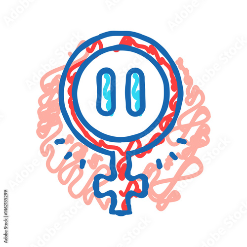 menopause woman disease icon doodle illustration