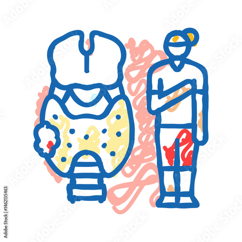 postpartum depression woman disease icon doodle illustration