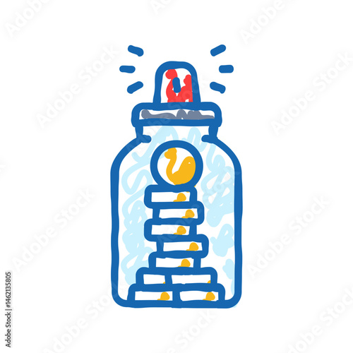emergency fund budget planning icon doodle illustration