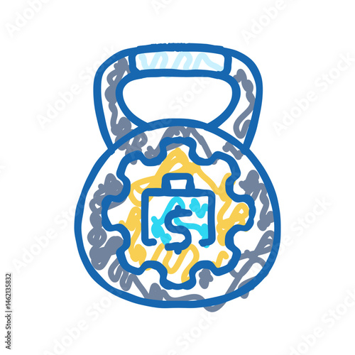 debt management budget planning icon doodle illustration