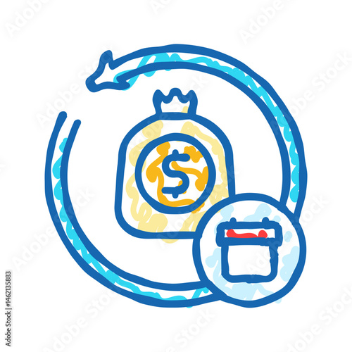 loan repayment budget planning icon doodle illustration