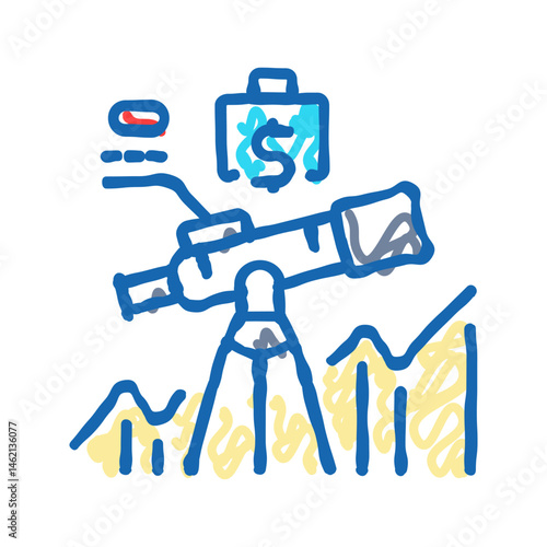financial forecast budget planning icon doodle illustration