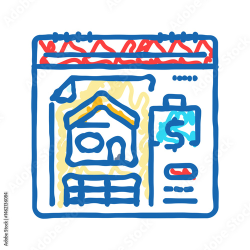 mortgage payment budget planning icon doodle illustration