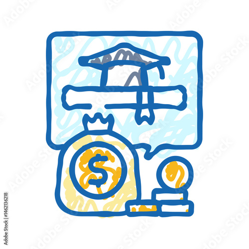 healthcare budget planning icon doodle illustration