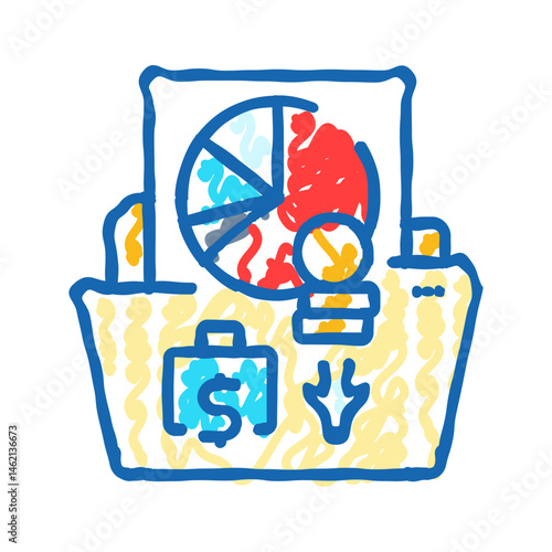 expense reports budget planning icon doodle illustration
