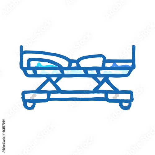 hospital bed cancer treatment icon doodle illustration