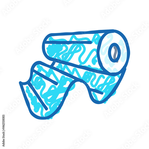 fabric rolls dressmaking fashion icon doodle illustration