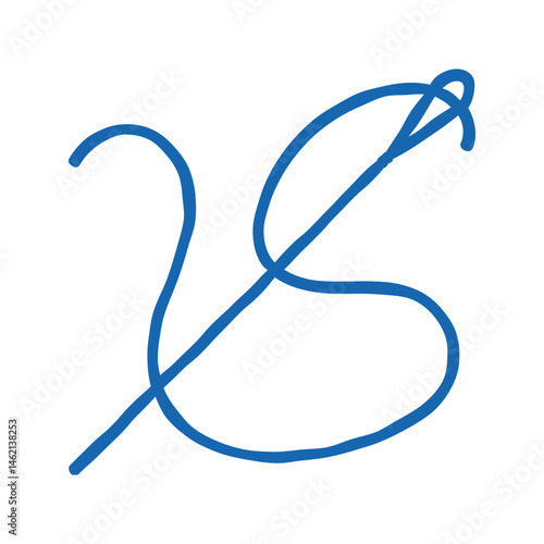 sewing needle dressmaking fashion icon doodle illustration