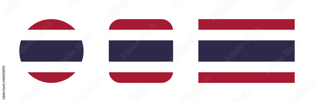 Thailand flag icon set Thailand flag icon set