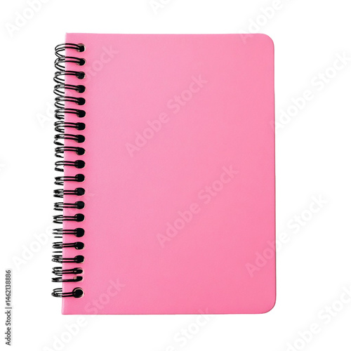 Pink Spiral Notebook Perfect for NoteTaking and Organization isolated on transparent background