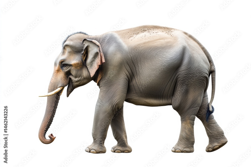 Obraz premium Powerful African elephant in studio setting, ultra HD realistic portrait