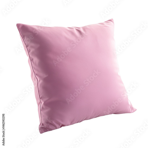 Soft Pink Square Throw Pillow isolated on transparent background