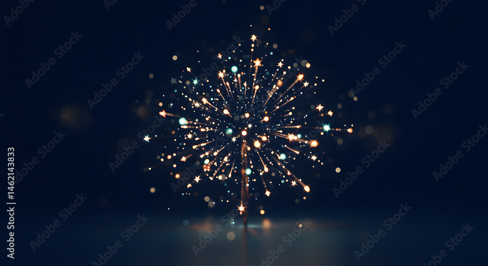 Obraz premium Sparkler on dark blue background