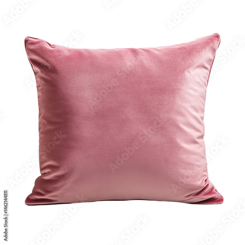 Velvet Cushion Pink Throw Pillow Home Decor isolated on transparent background