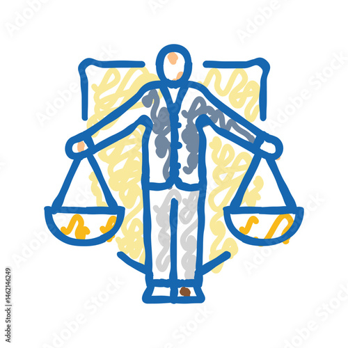 arbitration corporate law icon doodle illustration