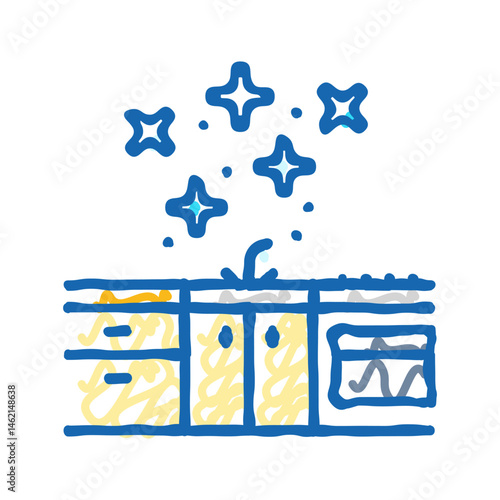 clean kitchen surface icon doodle illustration