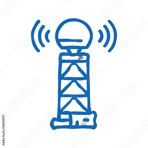 weather radar hurricane disaster icon doodle illustration