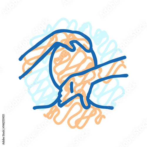 neck massage therapy icon doodle illustration