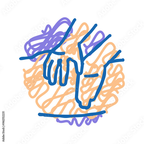 glutes massage therapy icon doodle illustration