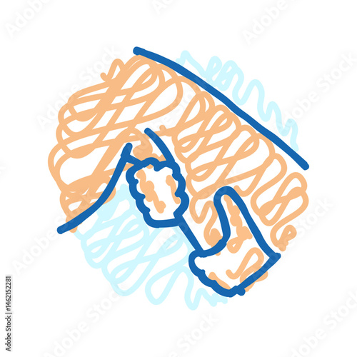 hamstrings massage therapy icon doodle illustration