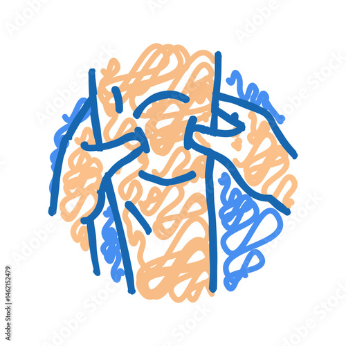 knees massage therapy icon doodle illustration