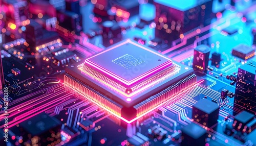 Photo of AI chipset cyberpunk style