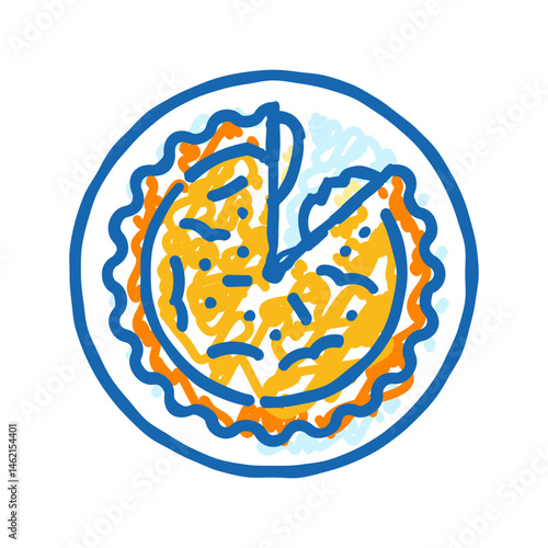 pot pie chicken food icon doodle illustration