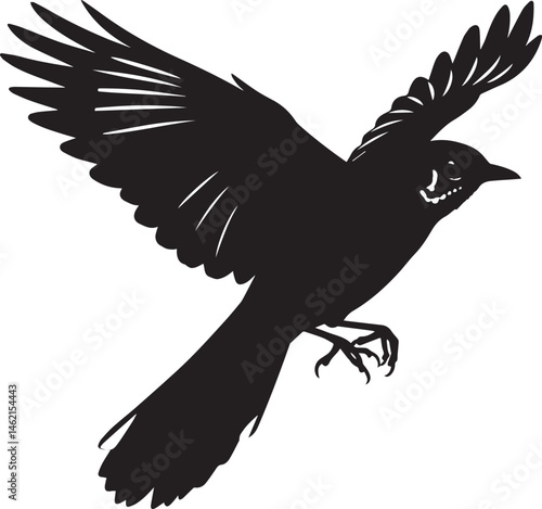 Konstfotografi Mockingbird with wings vector