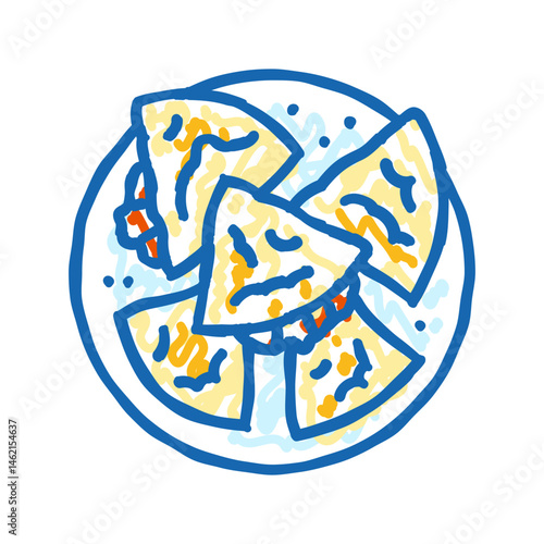 quesadilla chicken food icon doodle illustration