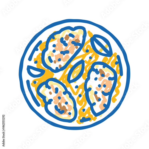 leg chicken dish icon doodle illustration