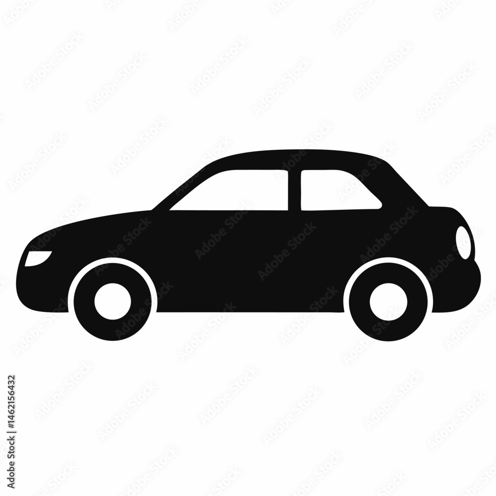 car silhouette icon on white background car silhouette icon on white background
