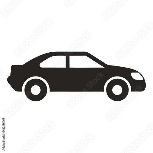 car silhouette icon on white background 