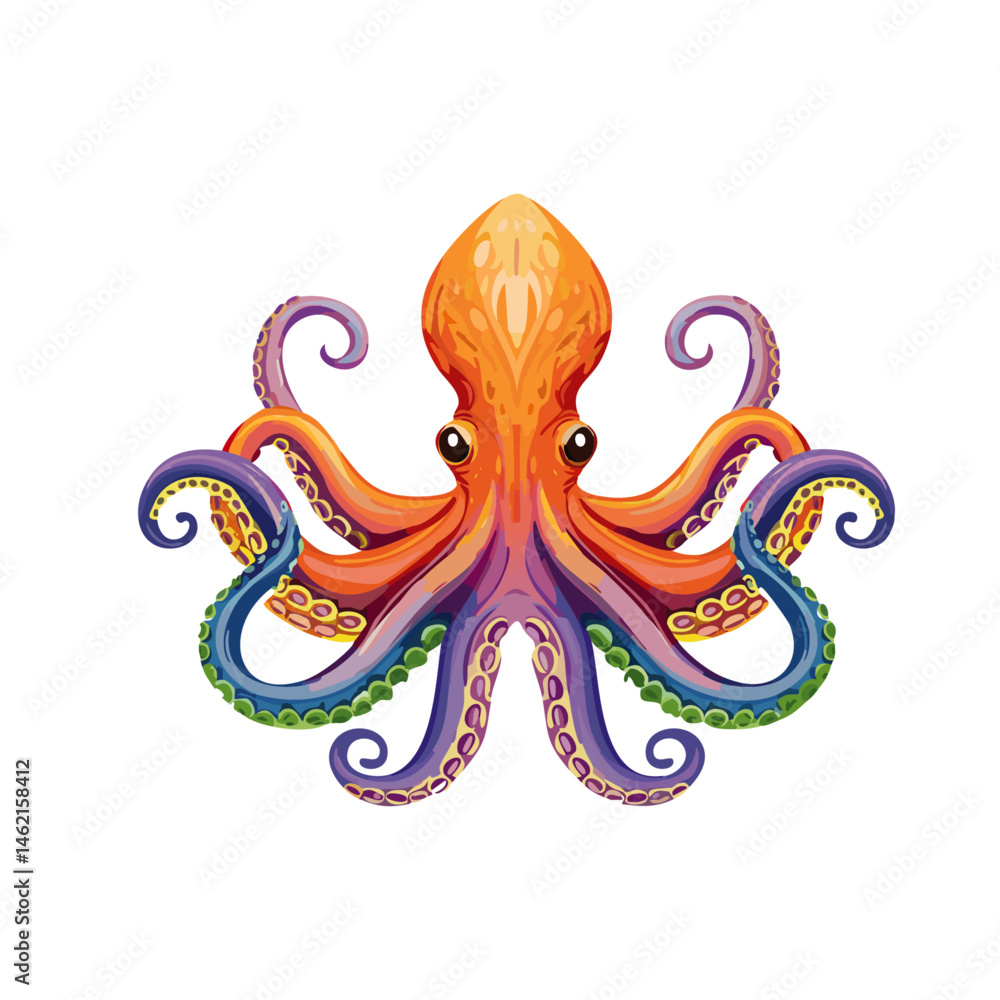 Fototapeta premium Vector octopus wildlife graphic underwater sea design