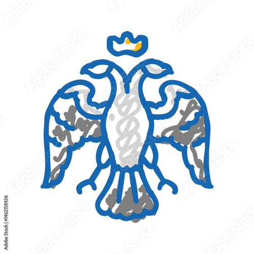 double headed eagle byzantine icon doodle illustration