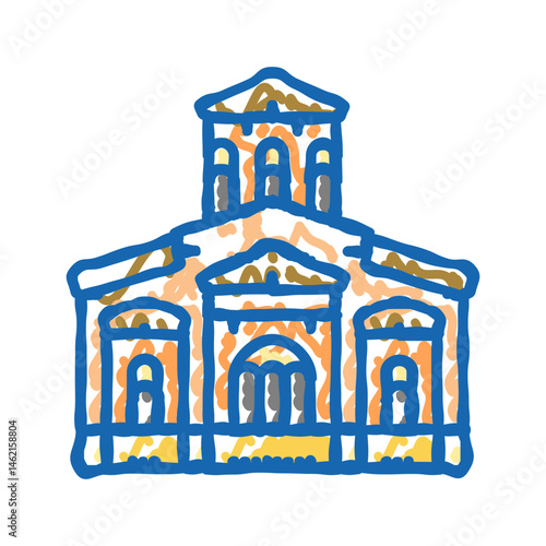 church byzantine icon doodle illustration