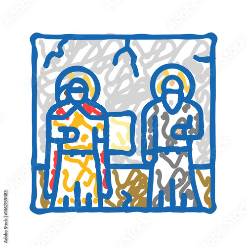 illuminated manuscript byzantine icon doodle illustration