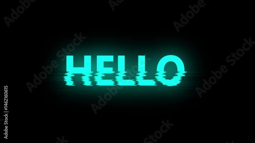 Animated Hello text on green screen background