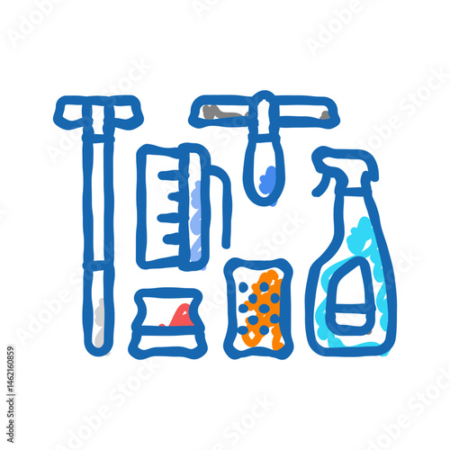 windshield snow cover accessory icon doodle illustration