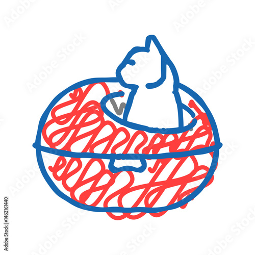 nest cat breeding icon doodle illustration