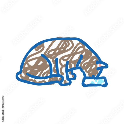food bowl cat breeding icon doodle illustration