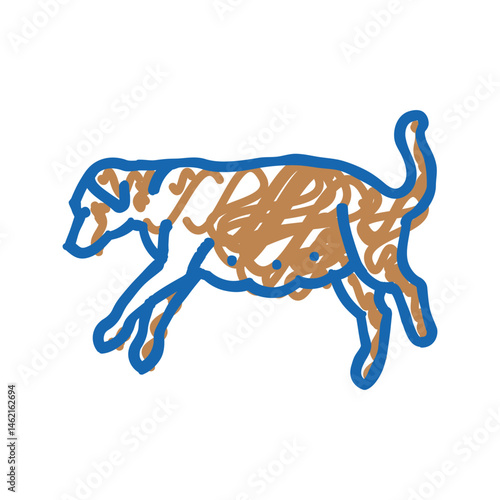 pregnant dog icon doodle illustration