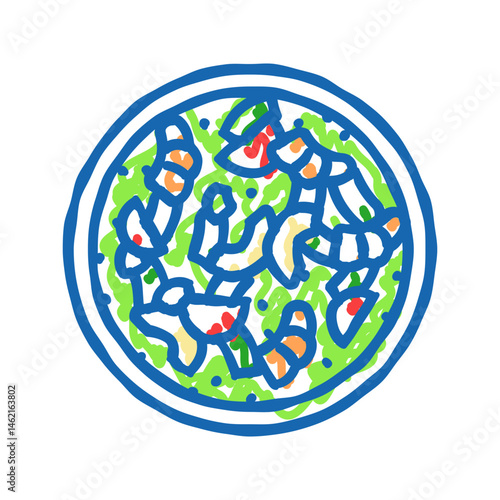 ceviche fish icon doodle illustration