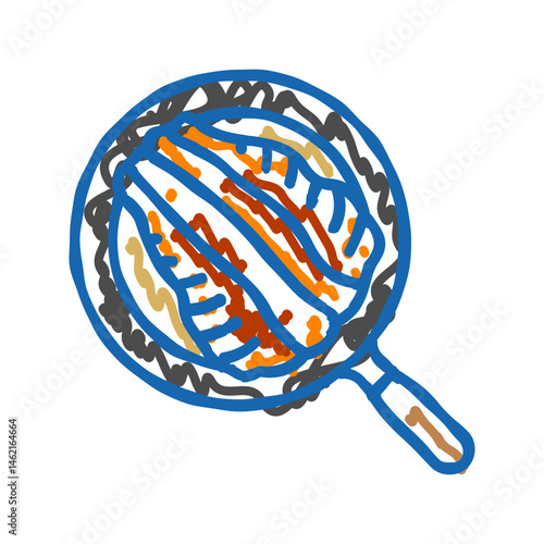 pan seared trout fish icon doodle illustration